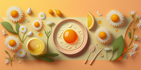 Obraz premium Sunny Side Up: Spring Background Aesthetic with Bright Yellow and Orange