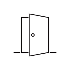 Front door open line icon. Editable stroke