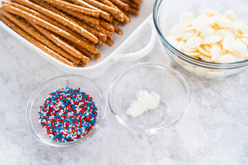 Chocolate-covered pretzel rods