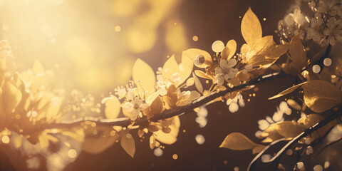 Warmth of Spring: Spring Background Aesthetic with Golden Light and Rustic Tones