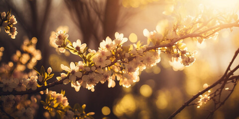 Warmth of Spring: Spring Background Aesthetic with Golden Light and Rustic Tones