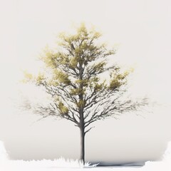 Obraz na płótnie Canvas A big 3D tree with green leaves isolated over white background. rendering. Generative AI