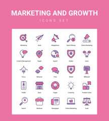 Marketing and Growth related icon set