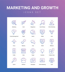 Marketing and Growth related icon set