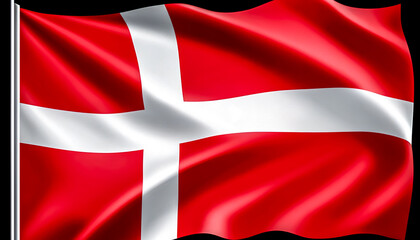 Denmark National Flag, textured background, generative AI.