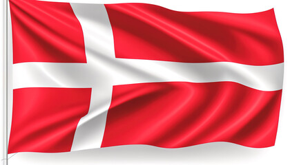 Denmark National Flag, textured background, generative AI.