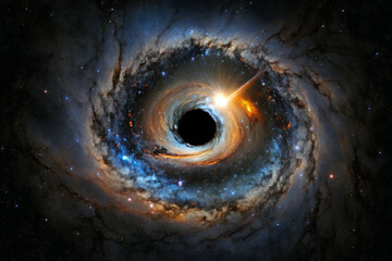 A Galaxy With A Black Hole At Its Center. Generative AI