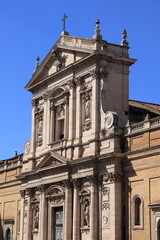Fototapeta na wymiar Santa Susanna alle Terme di Diocleziano Church Facade in Rome, Italy