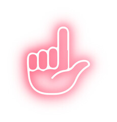 Set of Hands poses neon