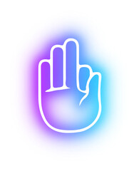 Set of Hands poses neon