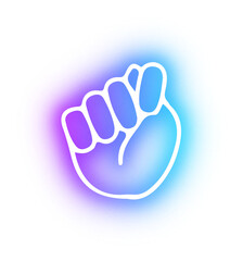 Obraz premium Set of Hands poses neon