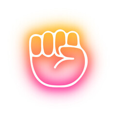 Obraz premium Set of Hands poses neon