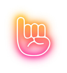 Obraz premium Set of Hands poses neon