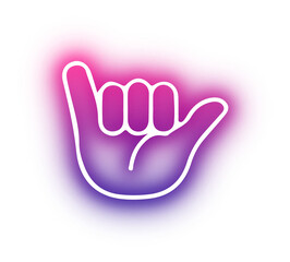 Set of Hands poses neon