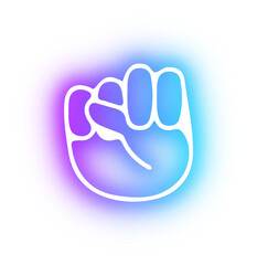 Obraz premium Set of Hands poses neon