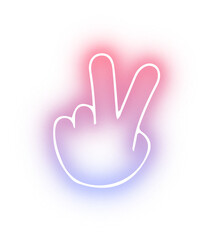 Set of Hands poses neon