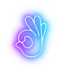 Obraz premium Set of Hands poses neon