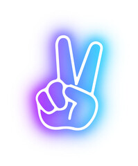 Set of Hands poses neon