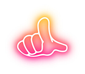 Set of Hands poses neon