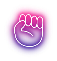 Fototapeta premium Set of Hands poses neon