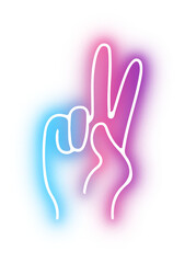 Obraz premium Set of Hands poses neon