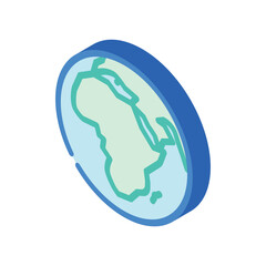 africa earth planet map isometric icon vector illustration