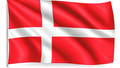 Obraz premium Denmark National Flag, textured background, generative AI.