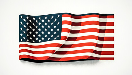 Fototapeta premium American flag in the wind close up, generative AI.