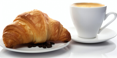 cup of coffee and croissant