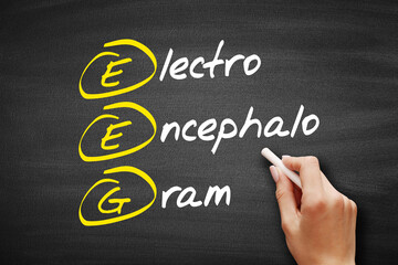 EEG - electroencephalogram acronym, concept on blackboard.