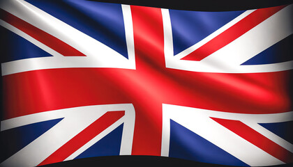 Waving flag of United Kingdom, generative AI.