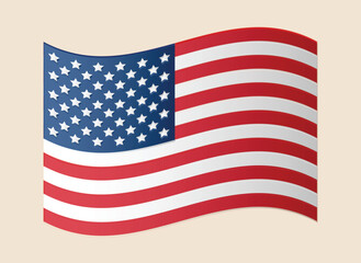 Wavy flag of United States of America.
