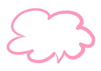 もくもくのふきだし　手描き　水彩　メッセージ　説明　