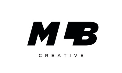 MLB letters negative space logo design. creative typography monogram vector 