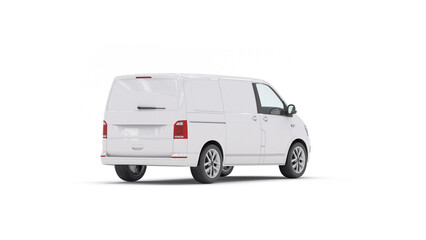3D Illustration white minivan and vehicle on white background