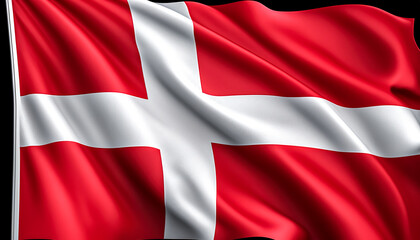 Fototapeta premium Denmark National Flag, textured background, generative AI.