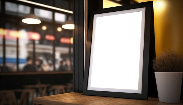 mockup logo and menu poster in the coffee shop - created with generative AI technology