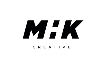 MHK letters negative space logo design. creative typography monogram vector	