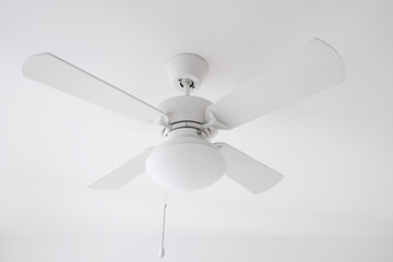 new ceiling lamp with fan propeller indoors