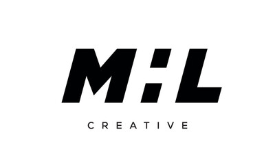MHL letters negative space logo design. creative typography monogram vector	