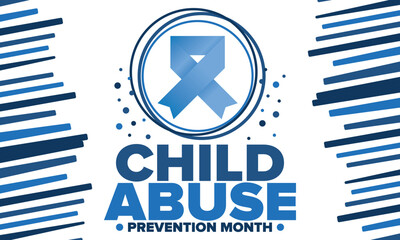 Child Abuse Prevention Month. Celebrate annual in April in United States. Stop child violence. Children protection and safety month. Unity for children. Poster, banner, background. Vector illustration