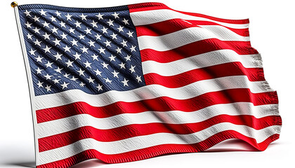 Obraz premium American flag in the wind close up, generative AI.