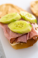 Ham, Cucumber, and Sprout Sandwich