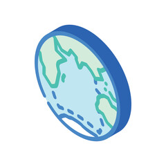 indian ocean map isometric icon vector illustration