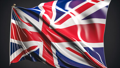 Waving flag of United Kingdom, generative AI.