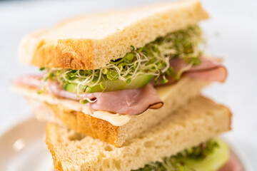 Ham, Cucumber, and Sprout Sandwich
