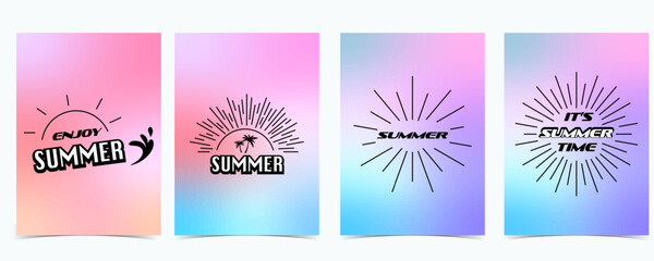 Summer rainbow pastel background with y2k style