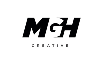 MGH letters negative space logo design. creative typography monogram vector	