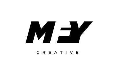MFY letters negative space logo design. creative typography monogram vector	