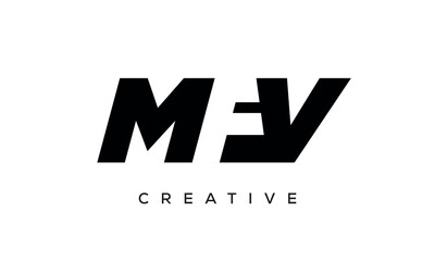 MFV letters negative space logo design. creative typography monogram vector	